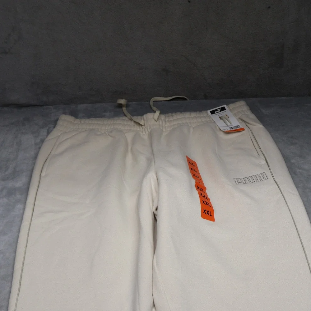 Puma Fleece Jogger Womens XXL Cream Soft Athletic‎ Loungewear Comfort 39x29 NWD